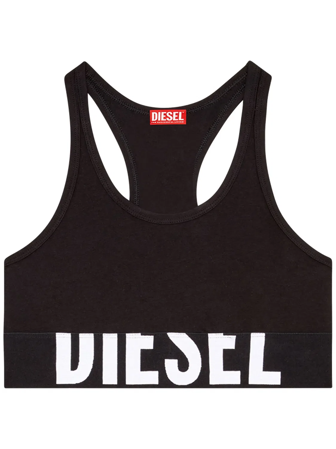Эластичный хлопковый бралетт Diesel, черный