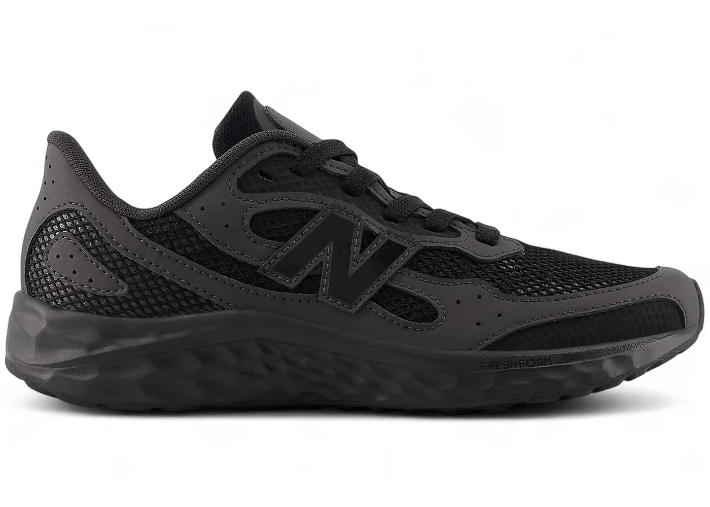 Детские кроссовки для мальчиков с шнуровкой New Balance Arishi Lace, Black Black Cement