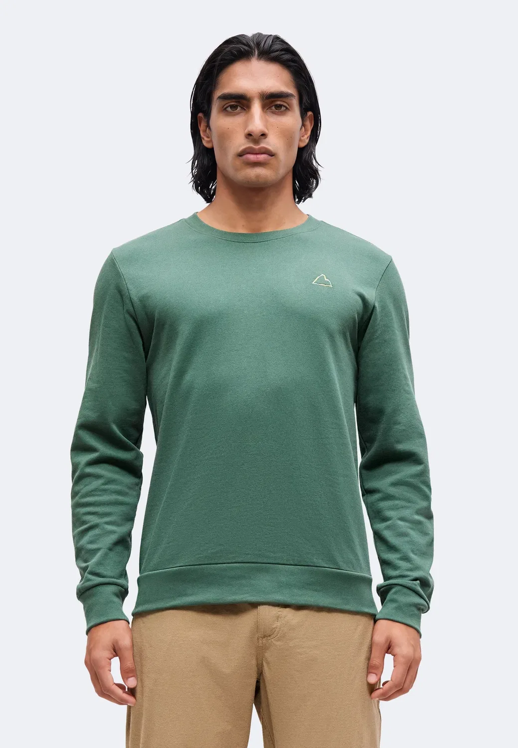 Толстовка с надписью "Fitz roy massif daily crew" Patagonia, Canopy Green