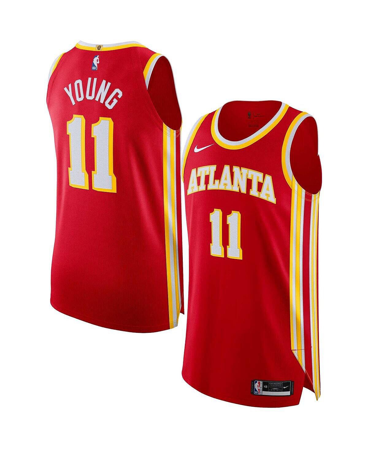 

Мужская футболка trae young red atlanta hawks 2022/23 authentic player jersey — icon edition Nike, красный