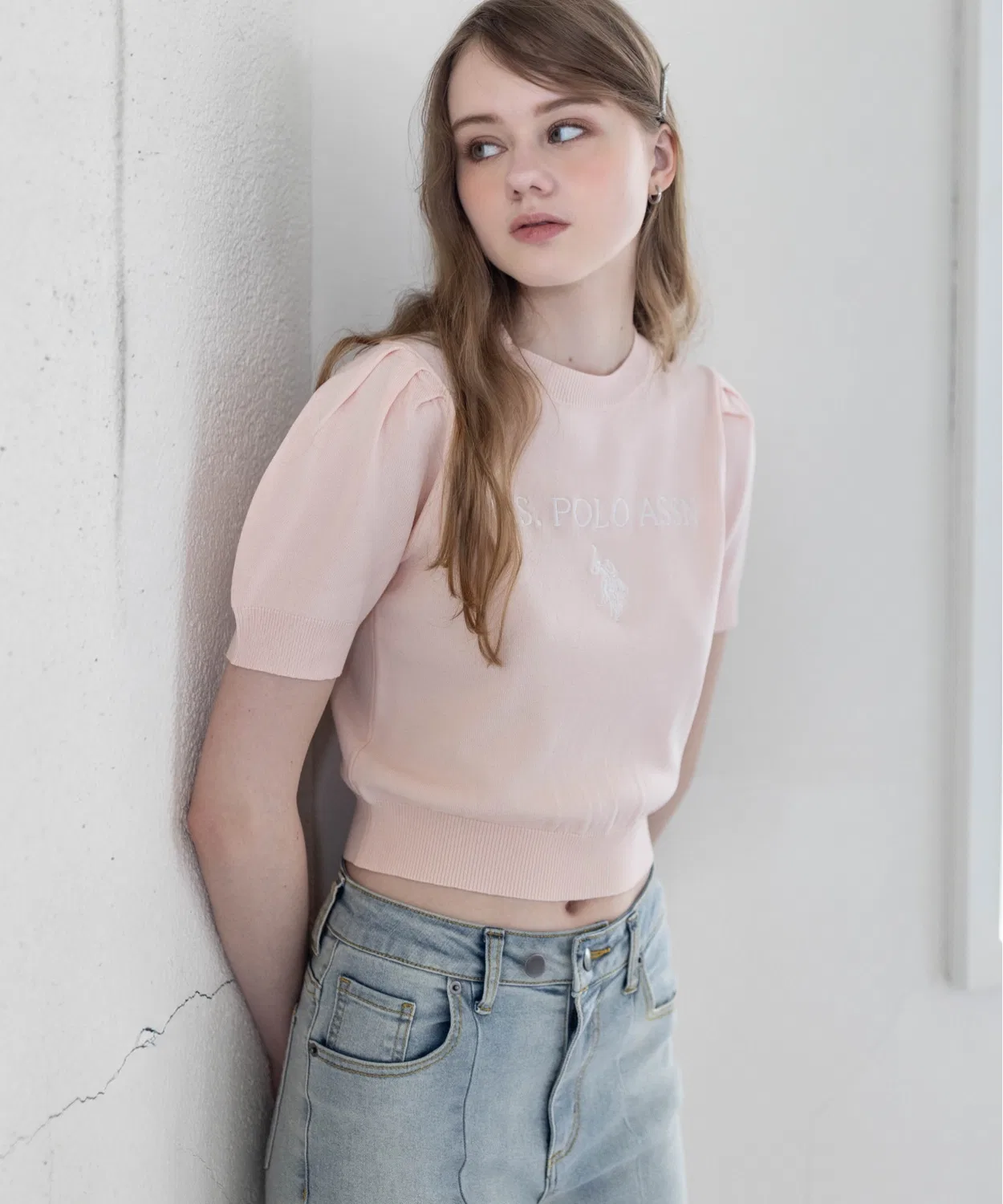 Женский пуловер с вышивкой логотипа U.S. POLO ASSN. clear, Pink