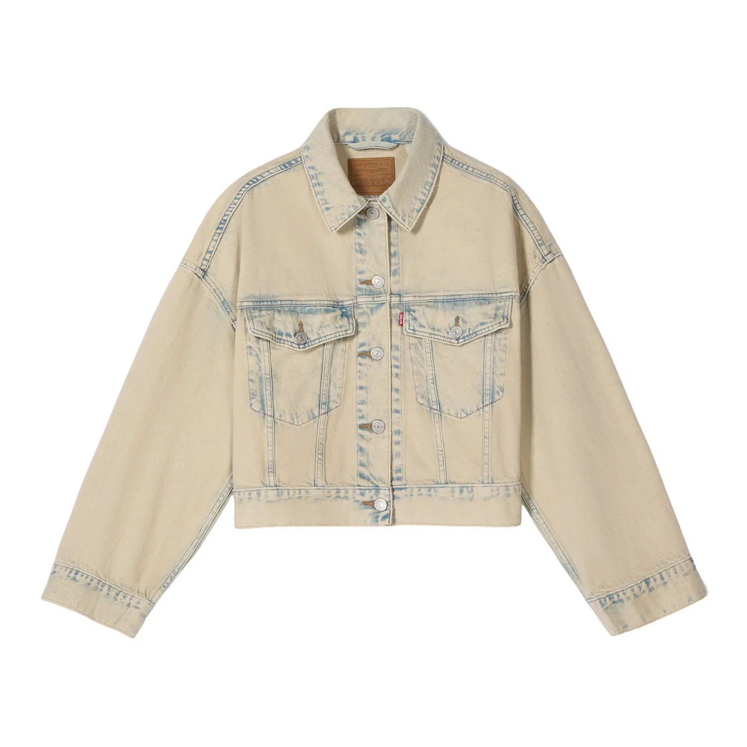 Женская джинсовая куртка с лацканами, прямой крой, Levi's, Ecru