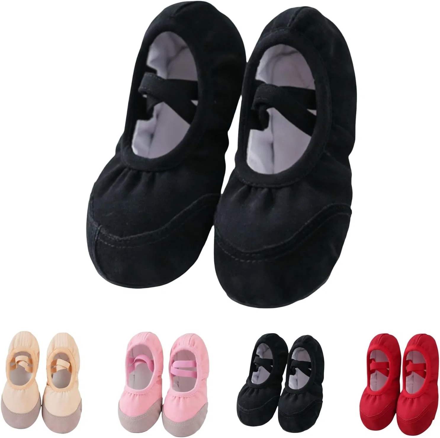 Детские балетки для девочек с принтом Canvas Ballet Shoes, Black