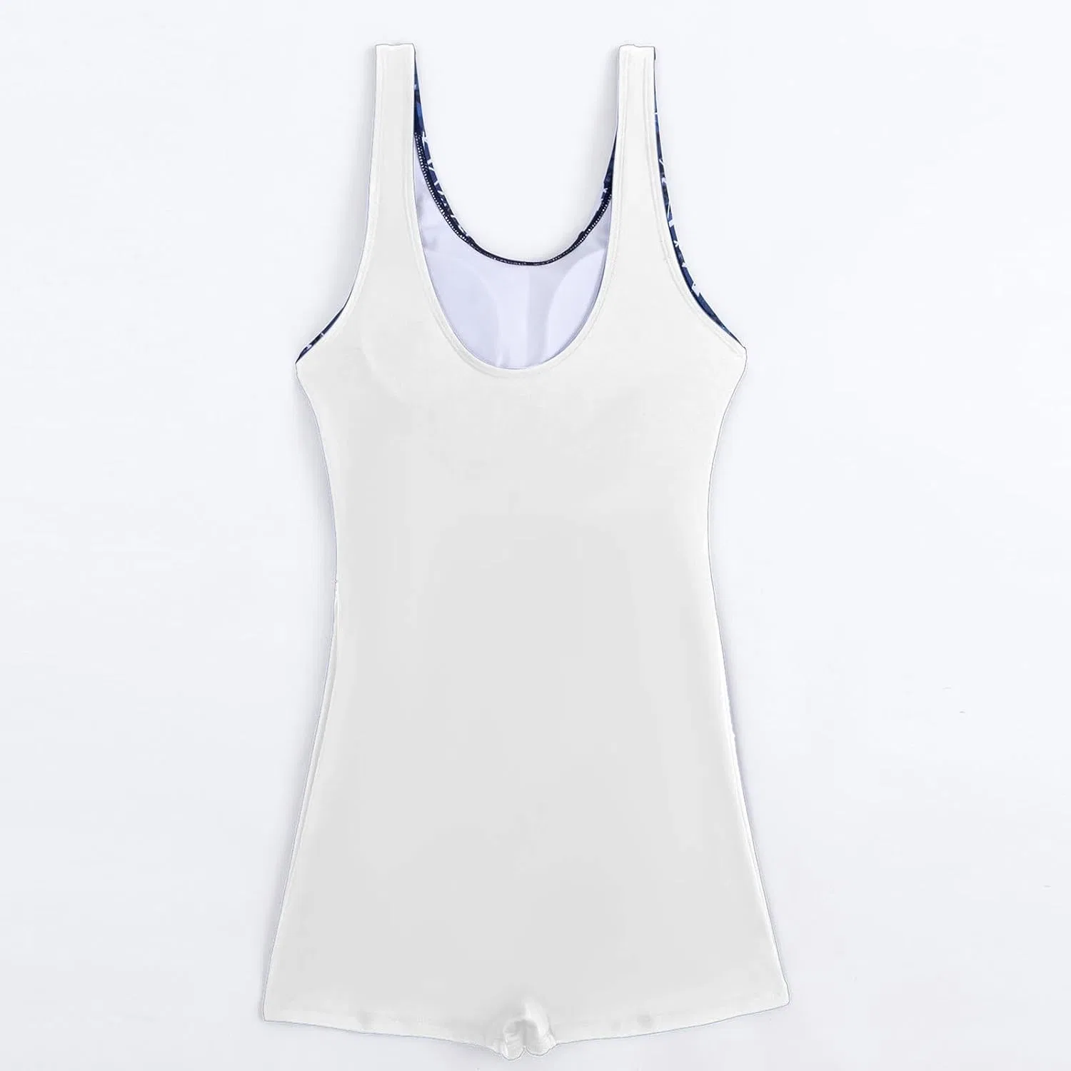 Женский слитный купальник рашгард для серфинга с шортами, White — фото 4