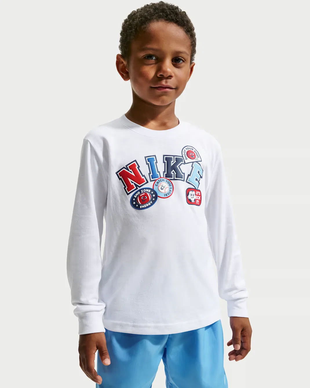 Детская футболка с длинными рукавами и графическим принтом Nike, White