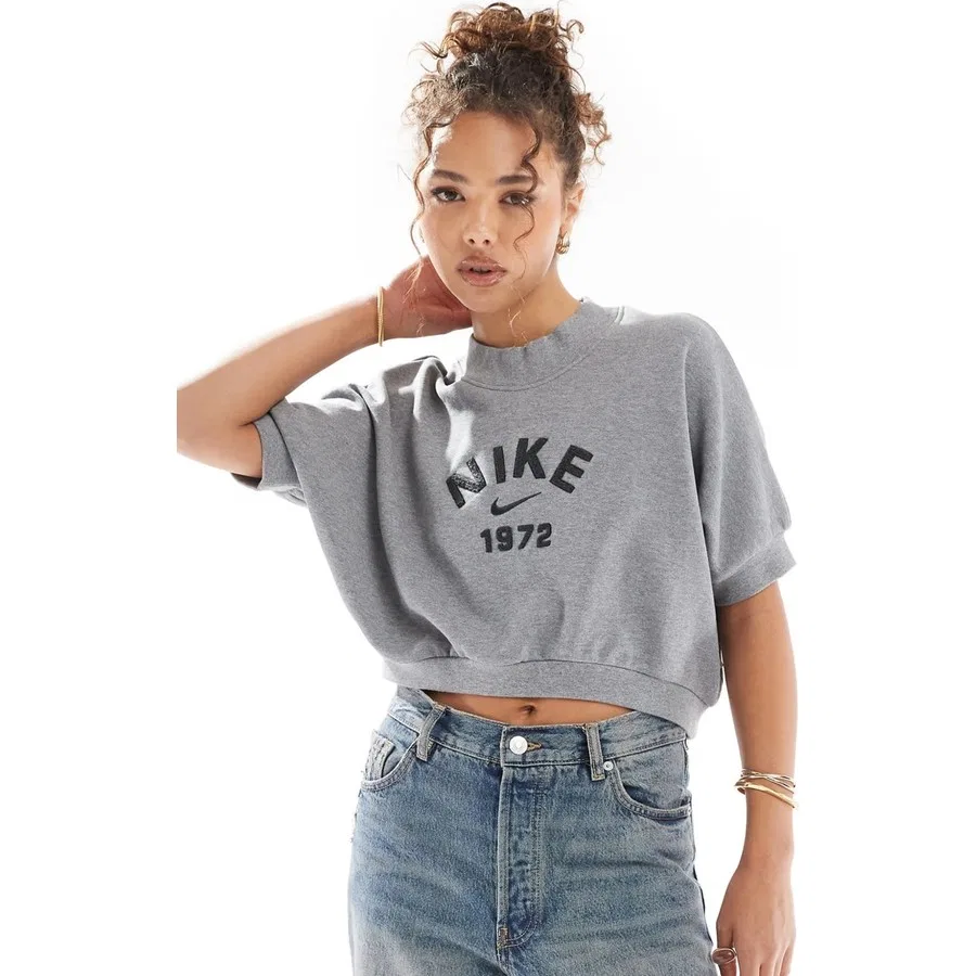 Женский свитшот с коротким рукавом Nike Sportswear Collection SS Fleece Crew, Молочный