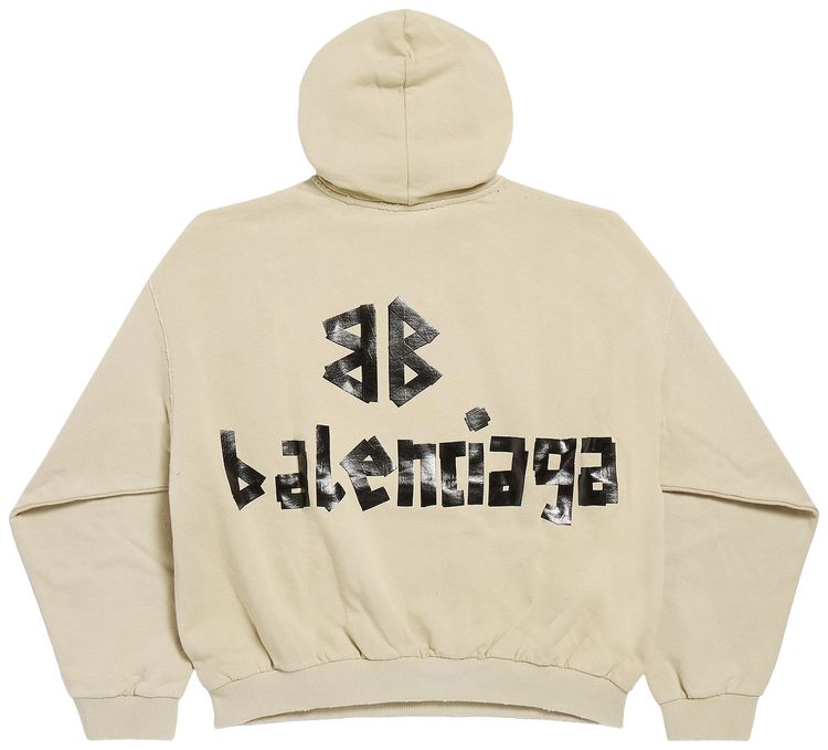 Худи Balenciaga с рваными карманами, бежевого цвета — фото 2