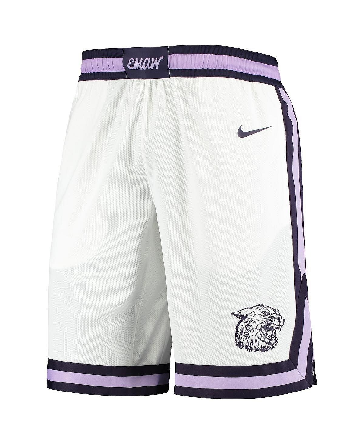 Мужские белые баскетбольные шорты kansas state wildcats replica Nike, белый — фото 4