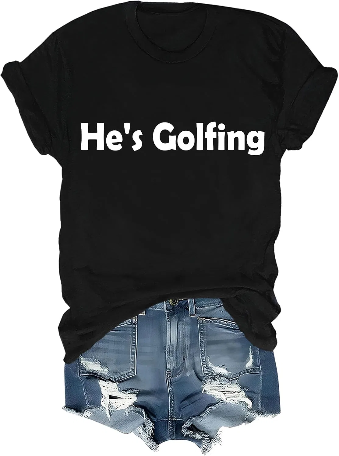 Футболка хлопковая Regular Fit He's Golfing, Black