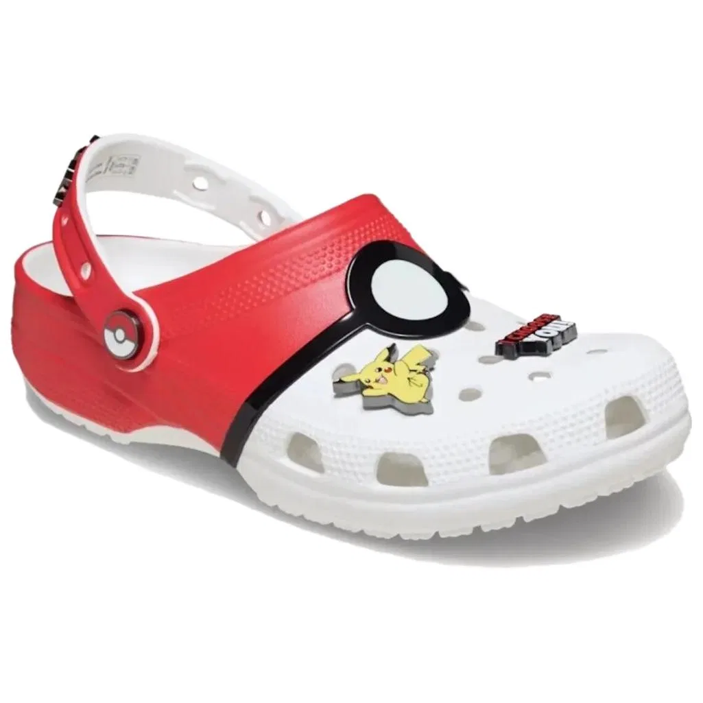 Детские клоги с принтом Pokemon X, Crocs, White Red — фото 4