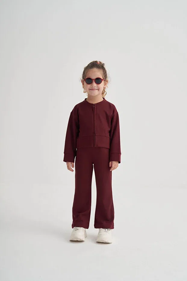 Детский комплект для девочек с высокой талией Oliven The Kid, Burgundy