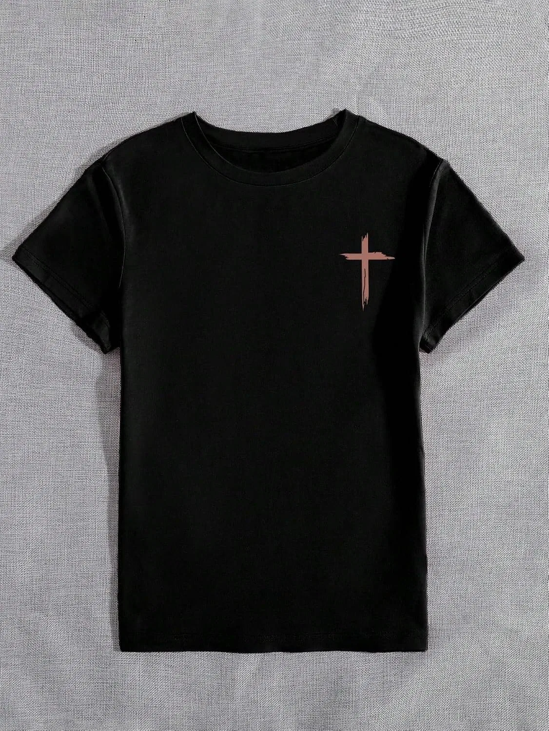 Футболка с принтом Letter, Regular Fit, Black — фото 3
