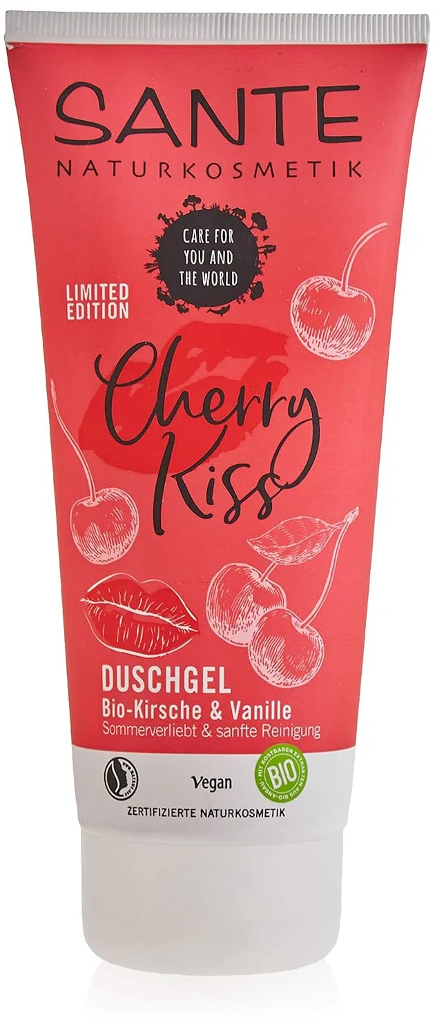 Гель для душа Limited Edition Cherry Kiss, Organic Cherry & Vanilla, Sante Naturkosmetik, 200 мл
