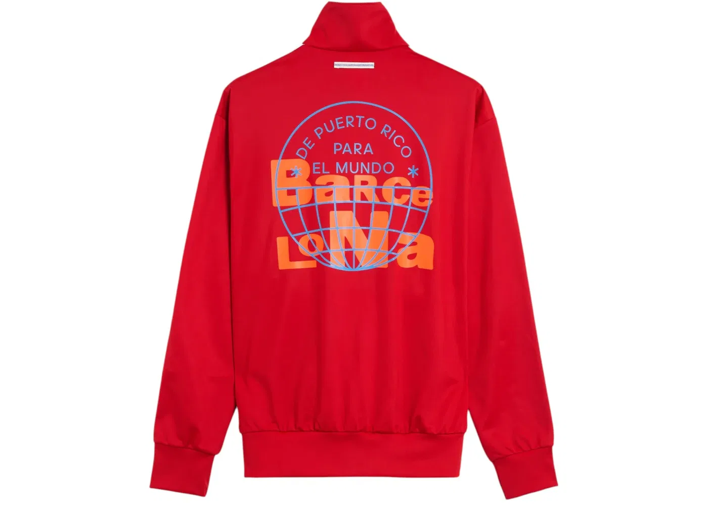 Унисекс-куртка с принтом Bad Bunny DtMF Tour Barcelona Firebird Track Jacket Adidas, Better Scarlet
