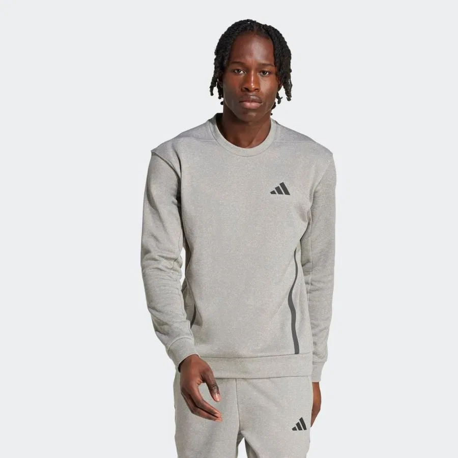 Мужской свитшот свободного кроя GG Crew adidas, Серый — фото 4