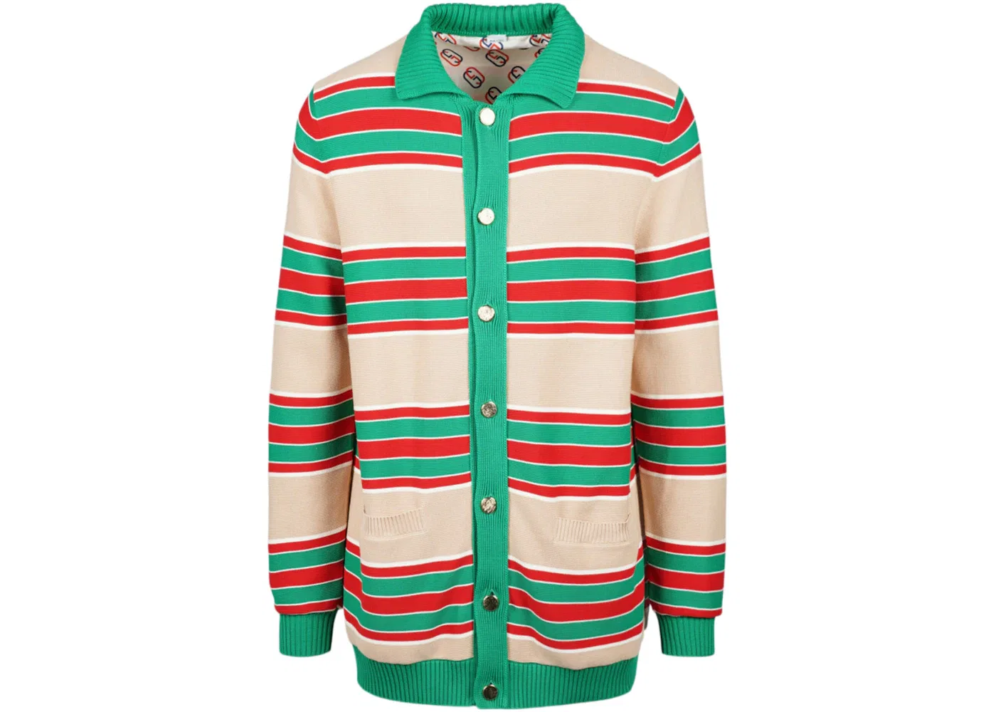 Мужской свитер с полосками Gucci, Green/Ivory