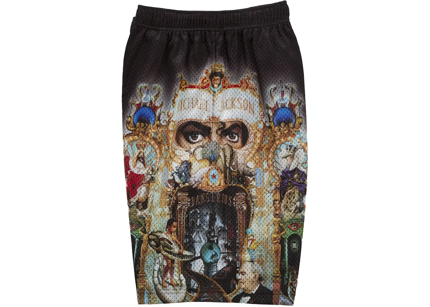 Мужские шорты из сетки с принтом Supreme Michael Jackson Dangerous Mesh Short, Black — фото 3