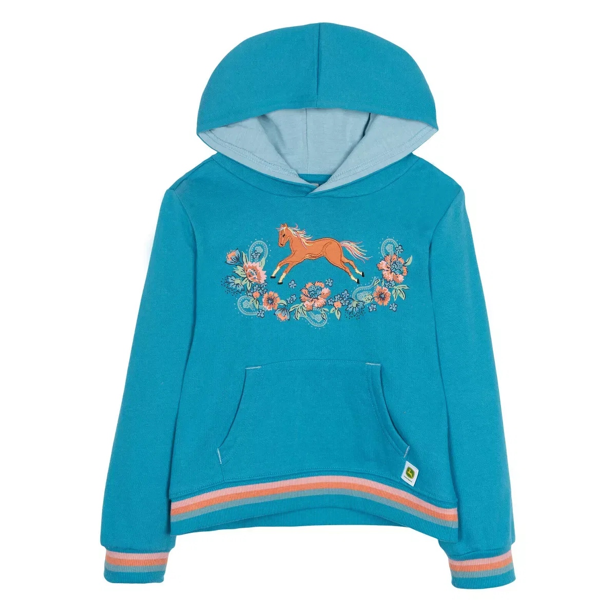 Детское худи для девочек с длинным рукавом John Deere Animals Fleece Pullover Hoodie John Deere, Blue