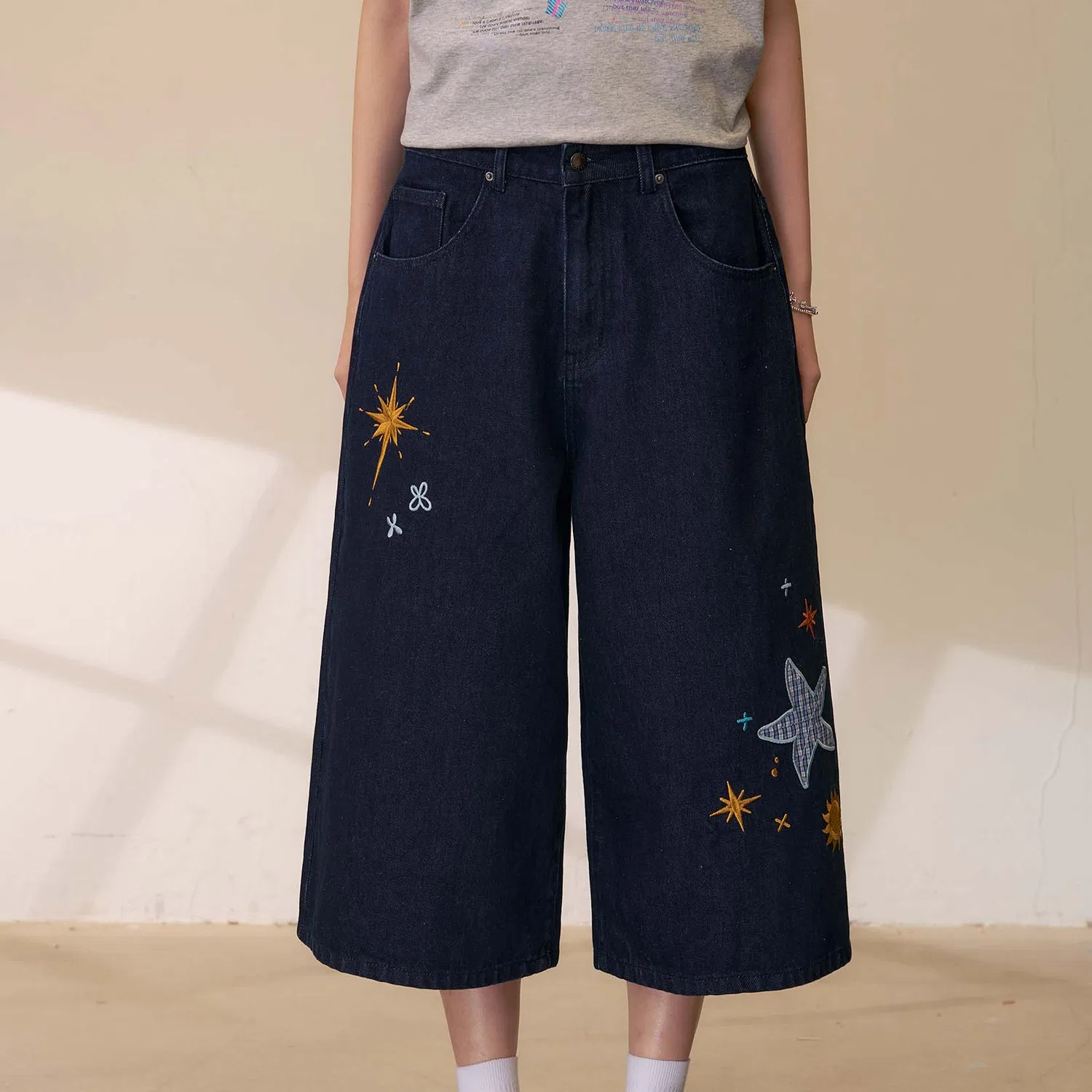 Детские джинсовые шорты с принтом F426, Dark Blue — фото 4