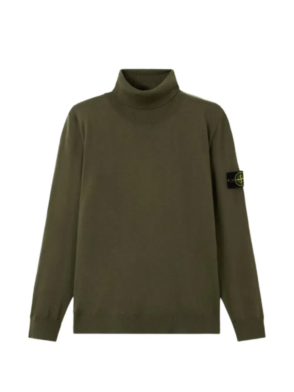 Свитер с высоким воротом с нашивкой-логотипом Stone Island, зеленый