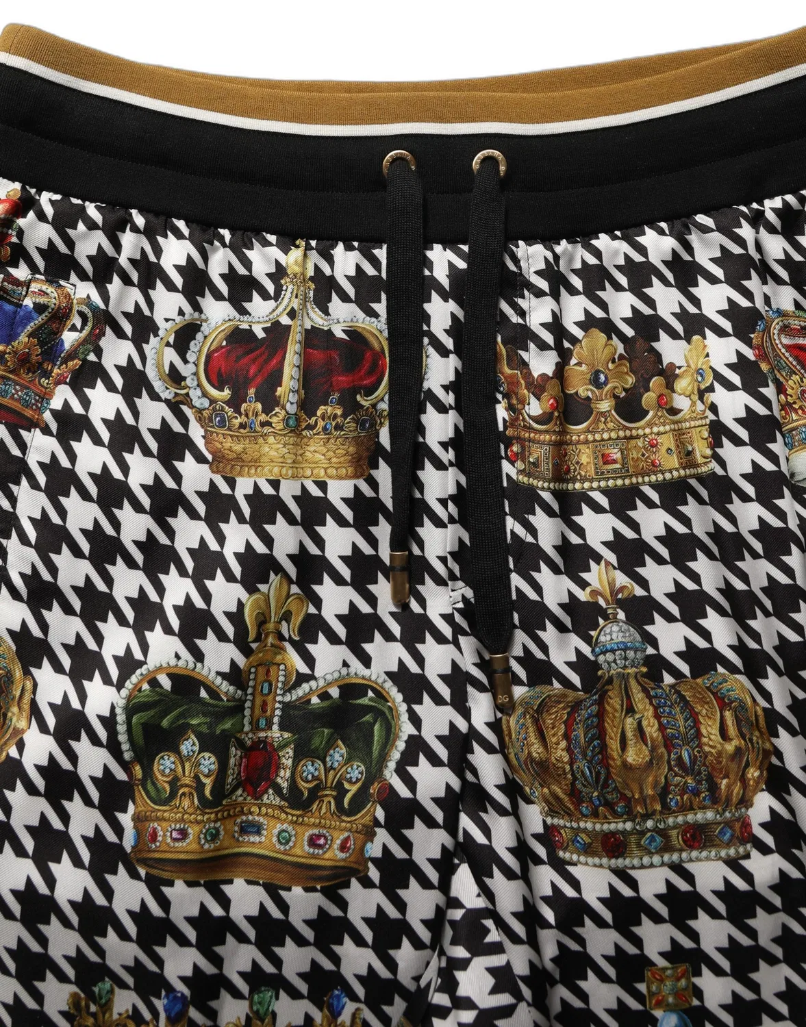 Мужские брюки-джоггеры с принтом гусиная лапка Multicolor Houndstooth Crown Dolce & Gabbana, Multicolor
