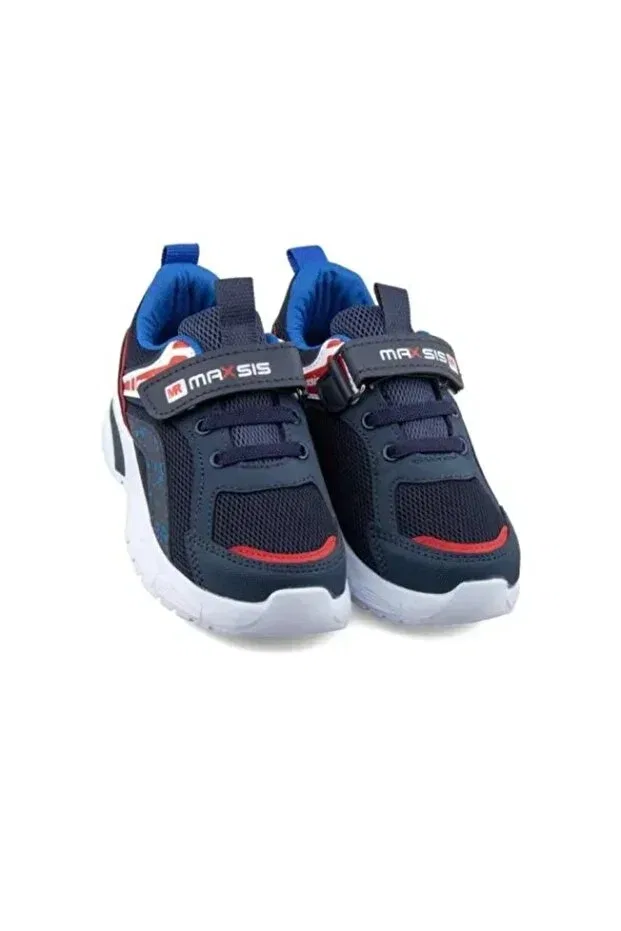 Детские спортивные кроссовки для девочек с липучкой Pabuç Ailesi, Navy Blue Sax Red — фото 2