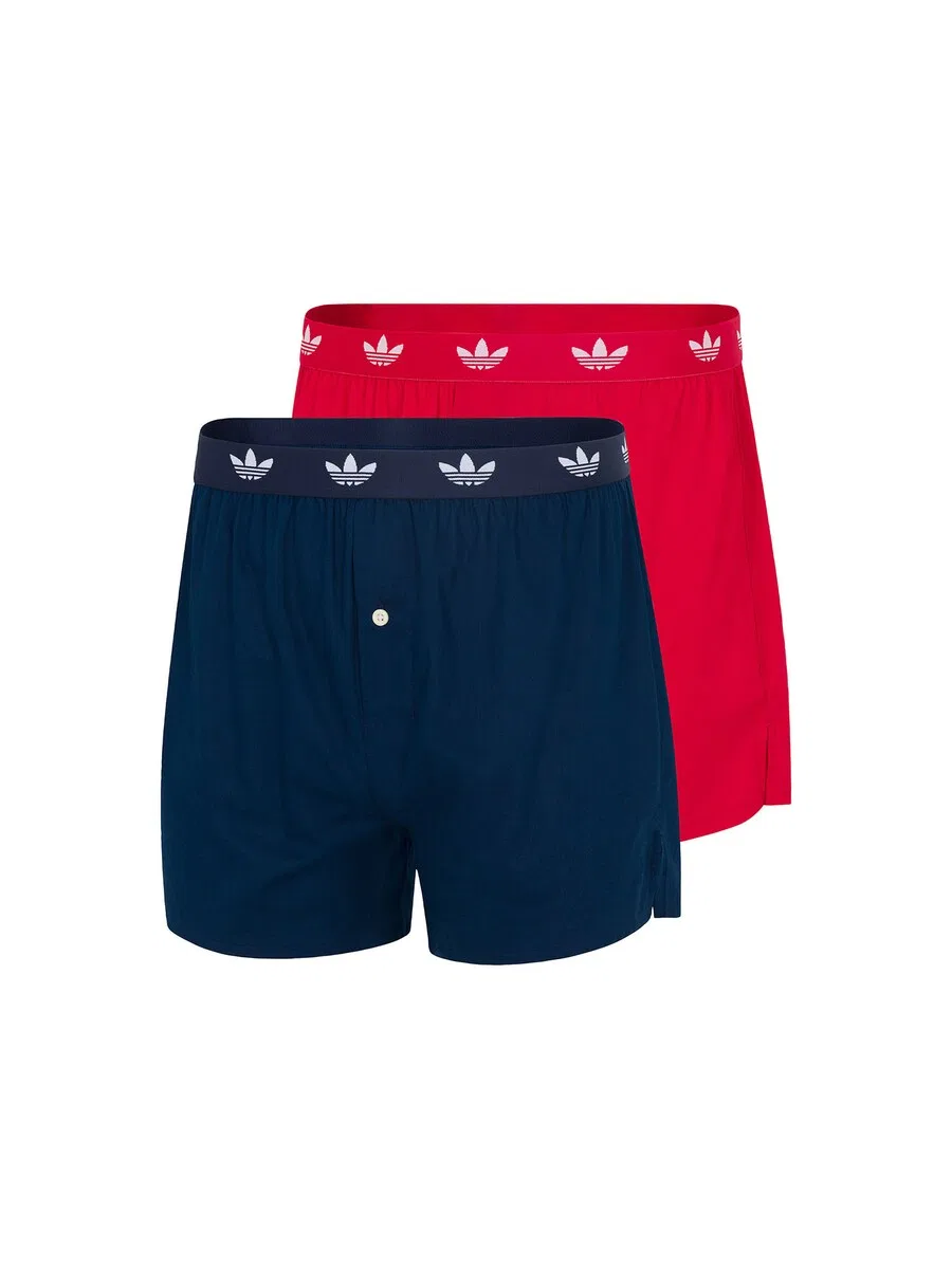 Боксерские шорты ADIDAS ORIGINALS «Comfort Cotton Woven» темно-синего и ярко-красного цвета