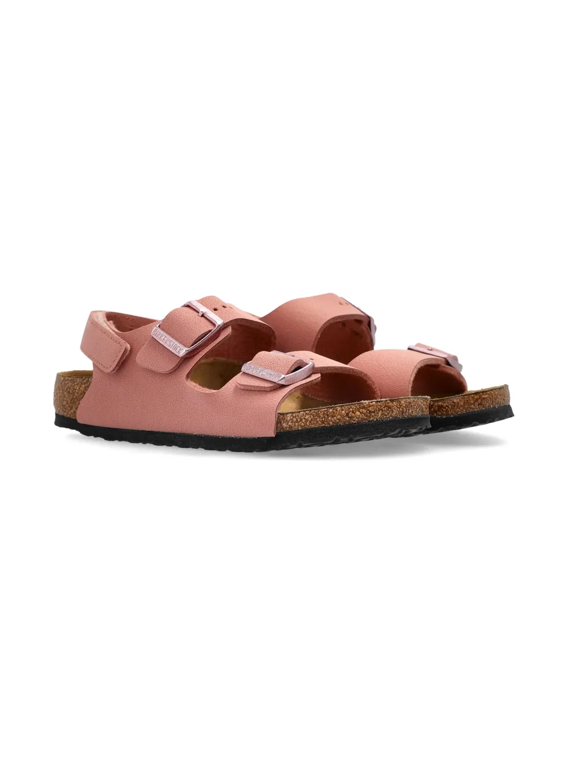 Детские сандалии из крокодила и замши Birkenstock, розовый