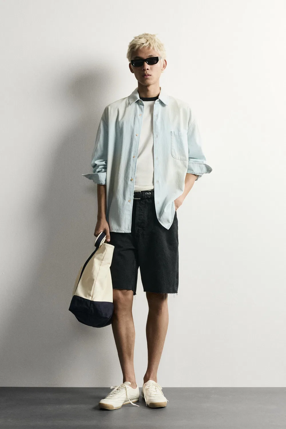 Прямые джинсовые шорты-бермуды ZARA, Black