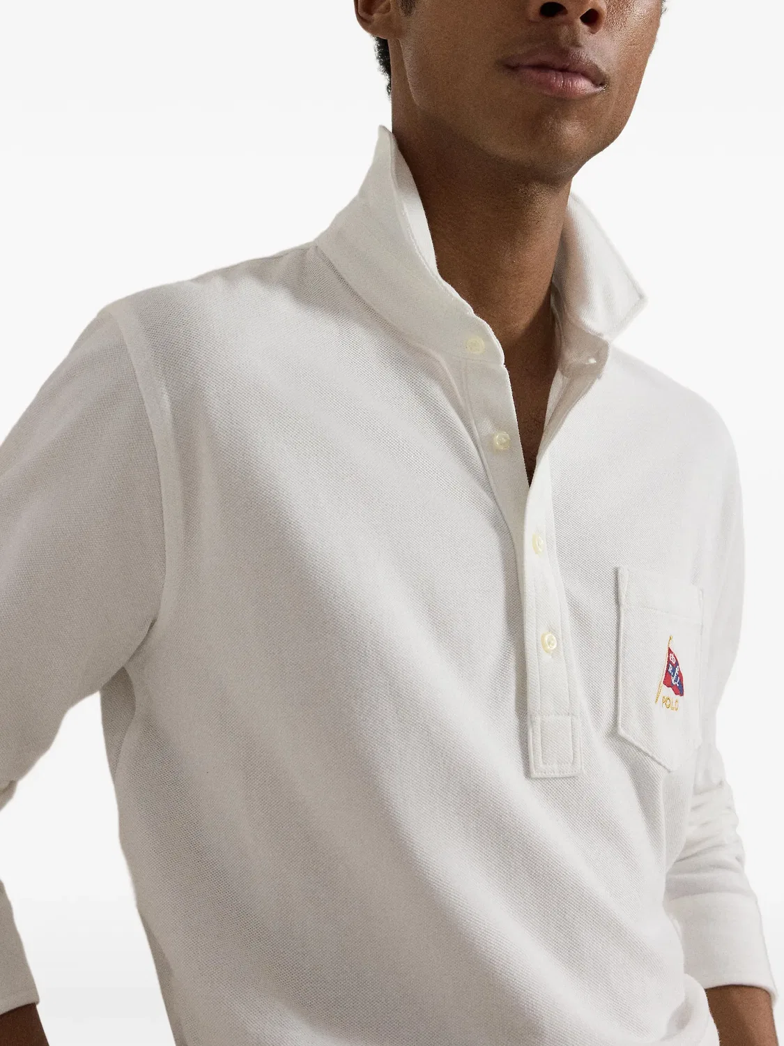 Поло из хлопка белое Polo Ralph Lauren, белый — фото 2