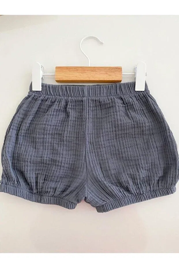 Детские шорты для мальчиков хлопковые Erica muslin Dude Kids, Dark Gray