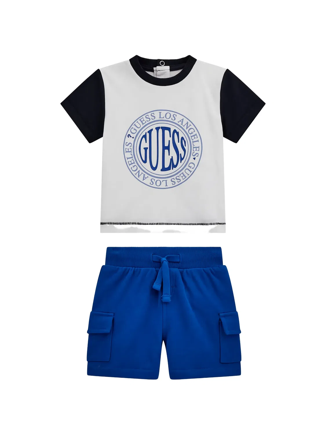Футболка с логотипом + спортивные шорты Guess Kids, синий