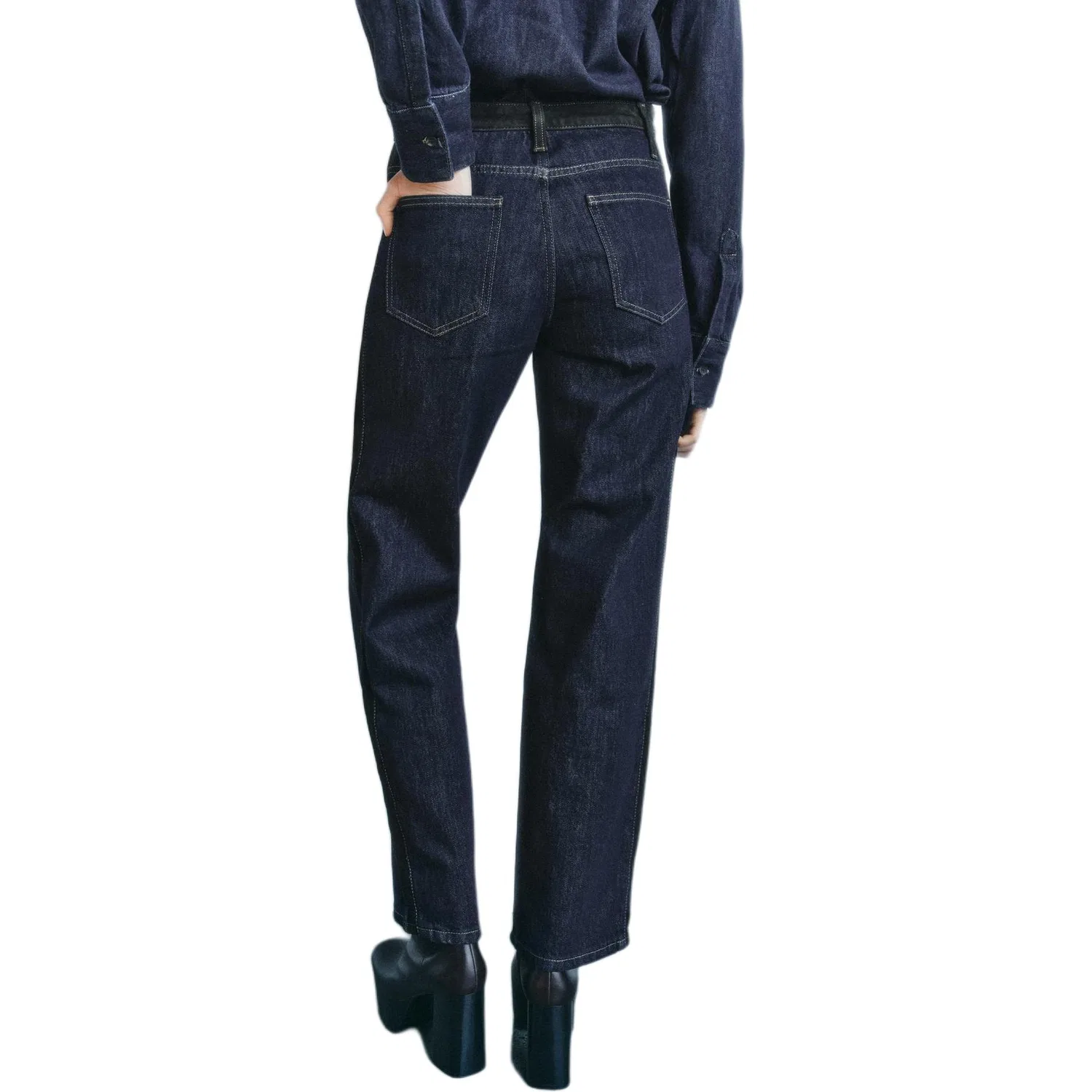 ZARA Женские джинсы ZW Series Jeans, Blue — фото 4