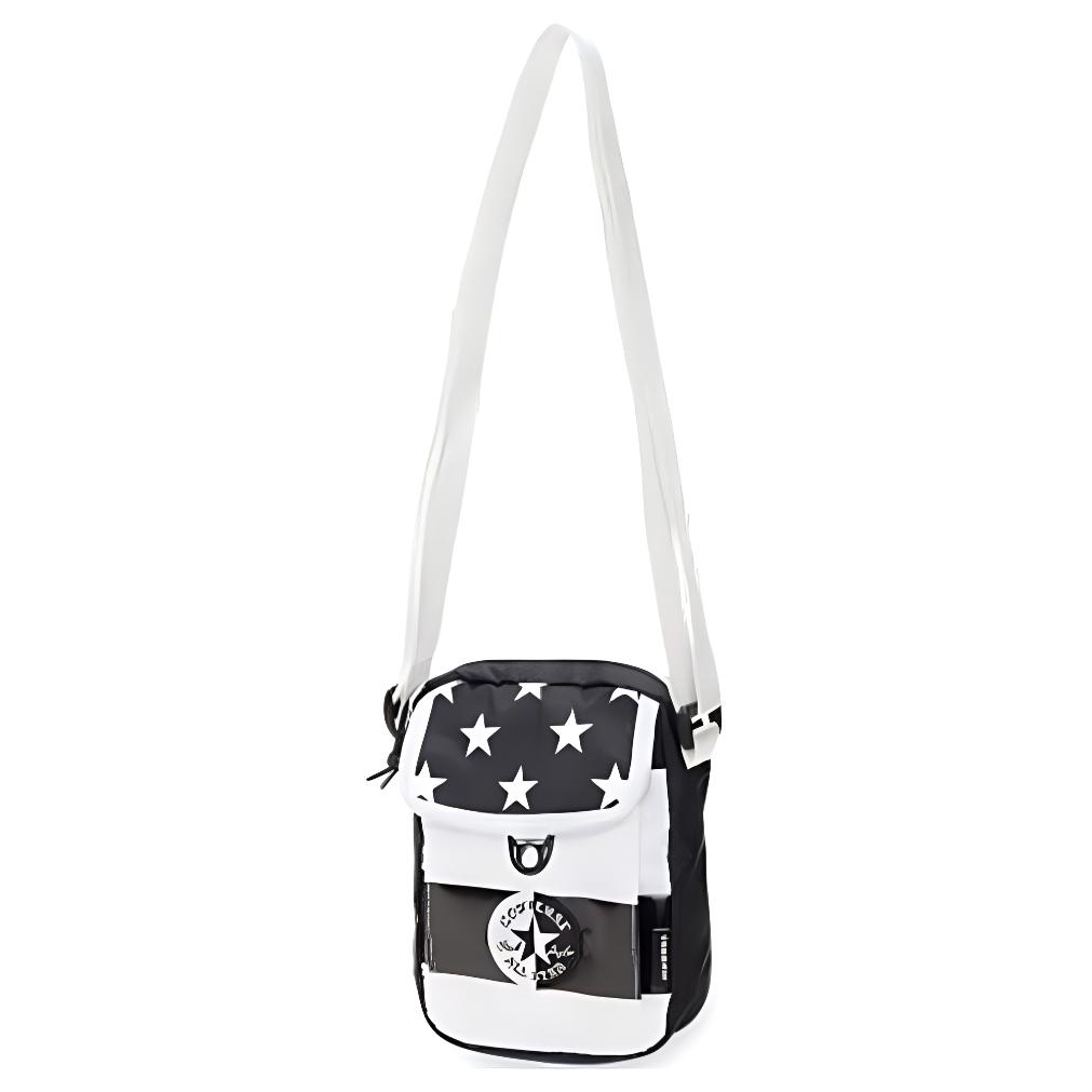 

Converse Полиэстеровая наплечная сумка через плечо унисекс черно-белая Regular, Black White