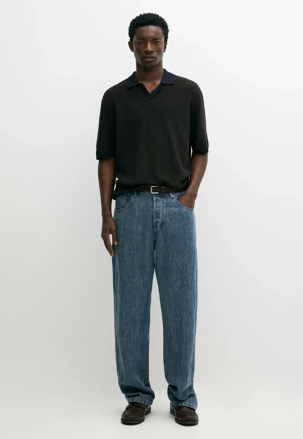 Рубашка поло Massimo Dutti, Dark Blue — фото 2