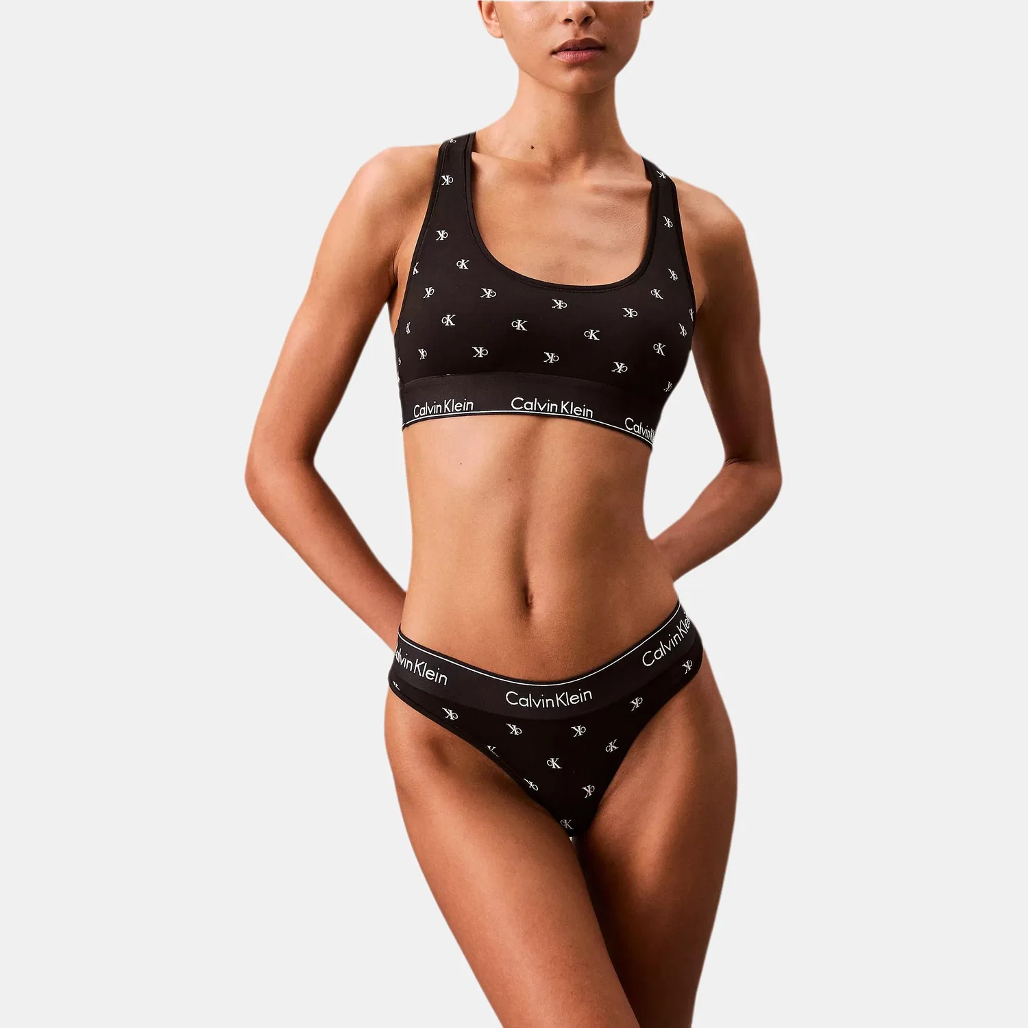 Женские трусы с принтом 1 Pack Calvin Klein, Black Full Print — фото 4