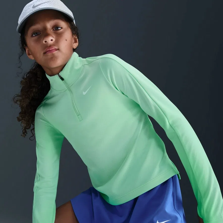 Детский свитшот с четверть-молнией Dri-FIT Nike, Синий