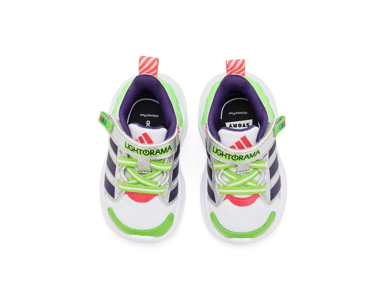Кроссовки Pixar Lightorama Runner (для младенцев и малышей) Adidas Kids, White/Violet/Lucid Red — фото 3