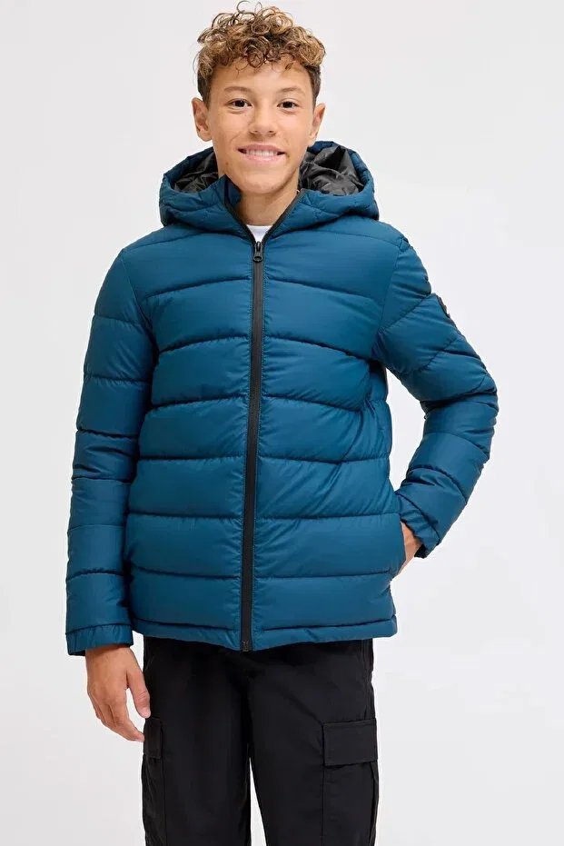 Детский зимнее пуховик с принтом Jack & Jones, Blue
