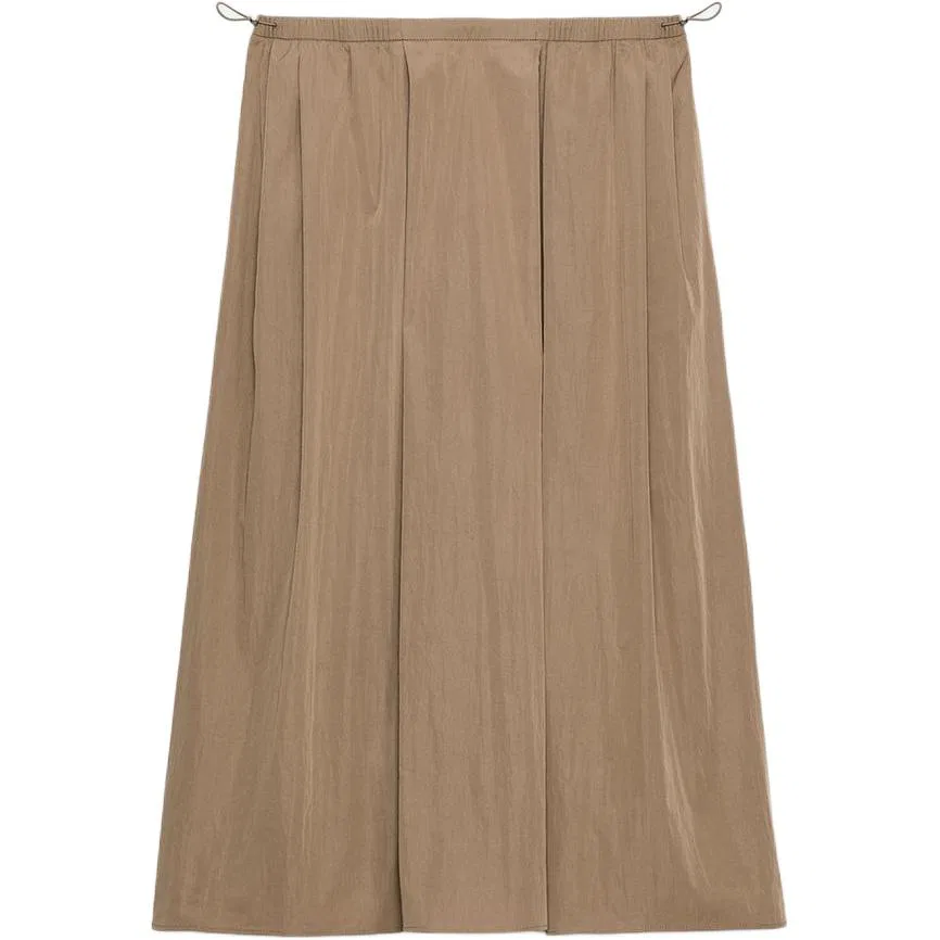 Женская длинная юбка-трапеция модерат A Line ZARA, Brown/Dark Taupe — фото 3