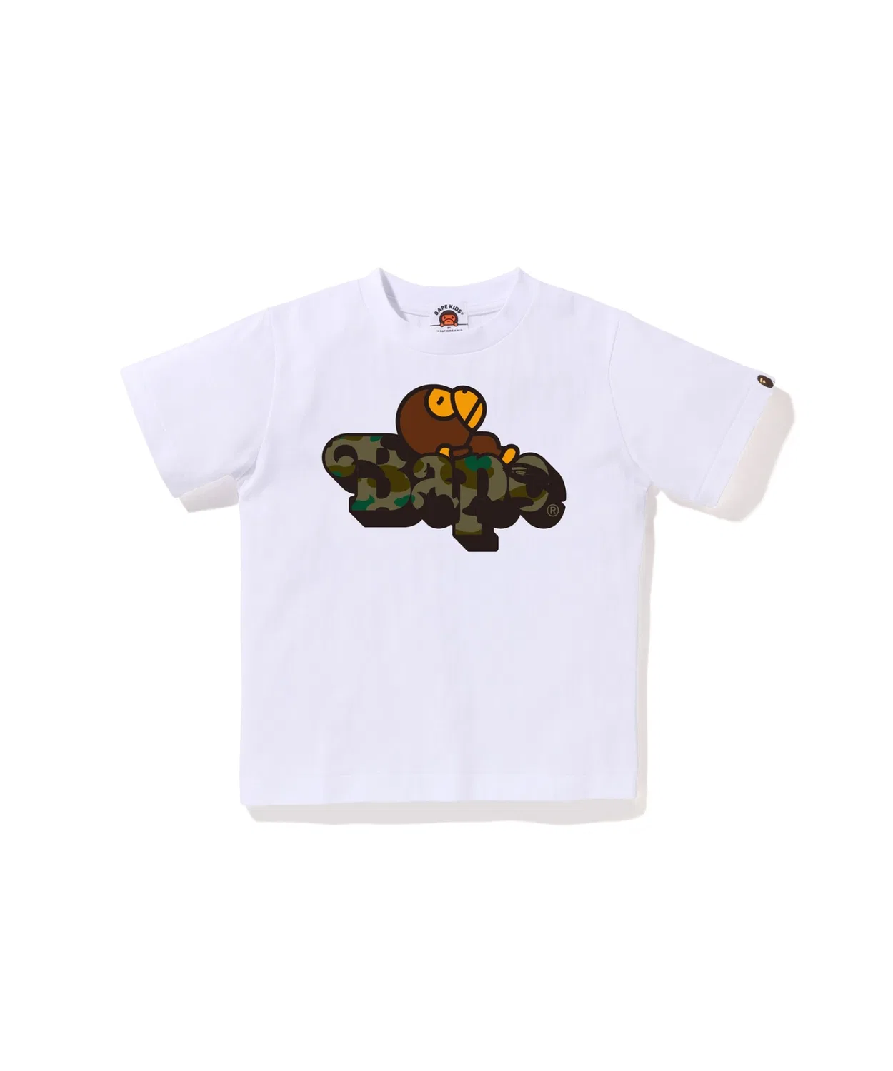 Детская футболка с коротким рукавом, с принтом, A Bathing Ape, Белый/Зеленый