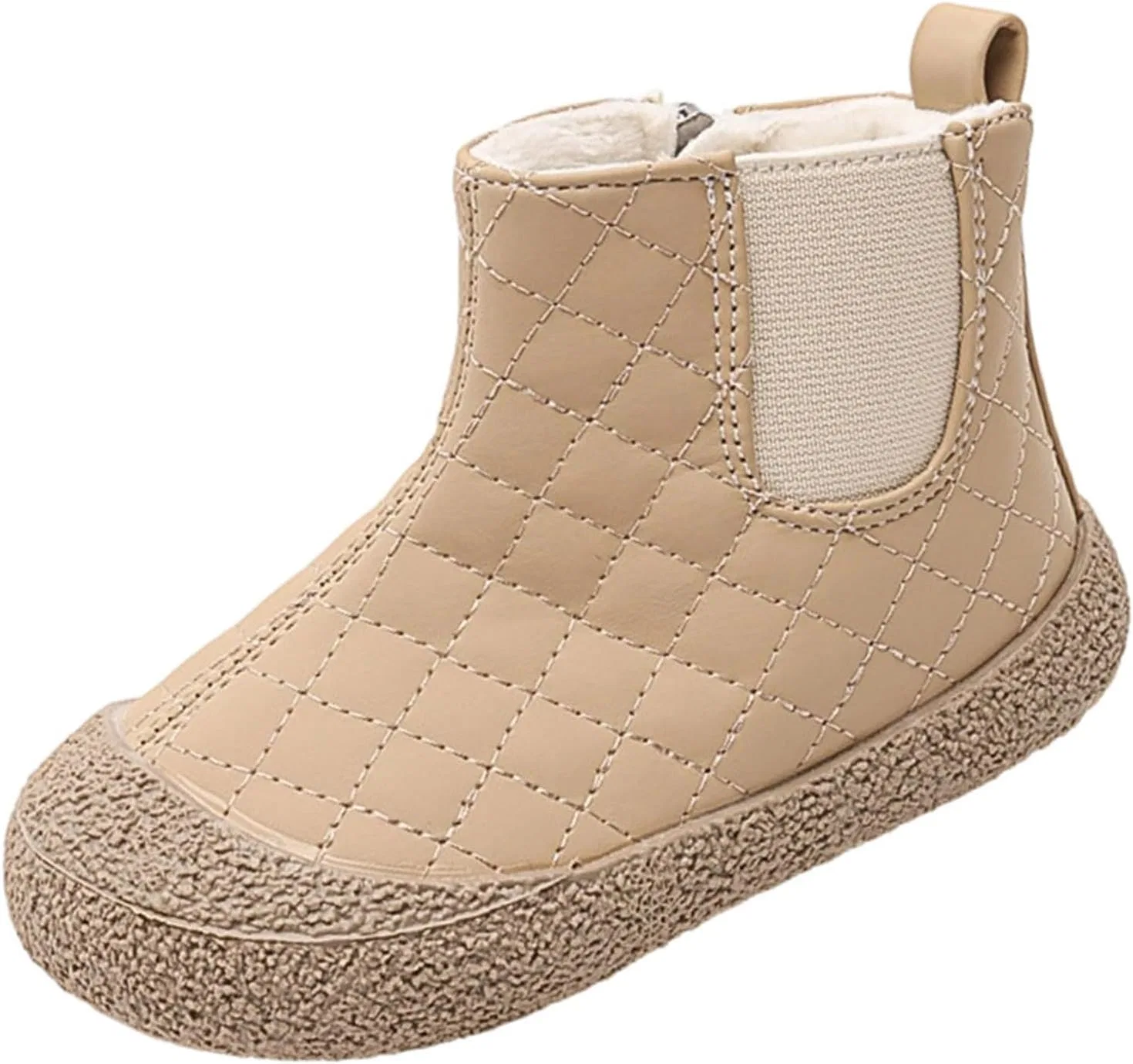 Детские зимние сапоги для девочек с боковой молнией и мехом SHOPESSA, Khaki