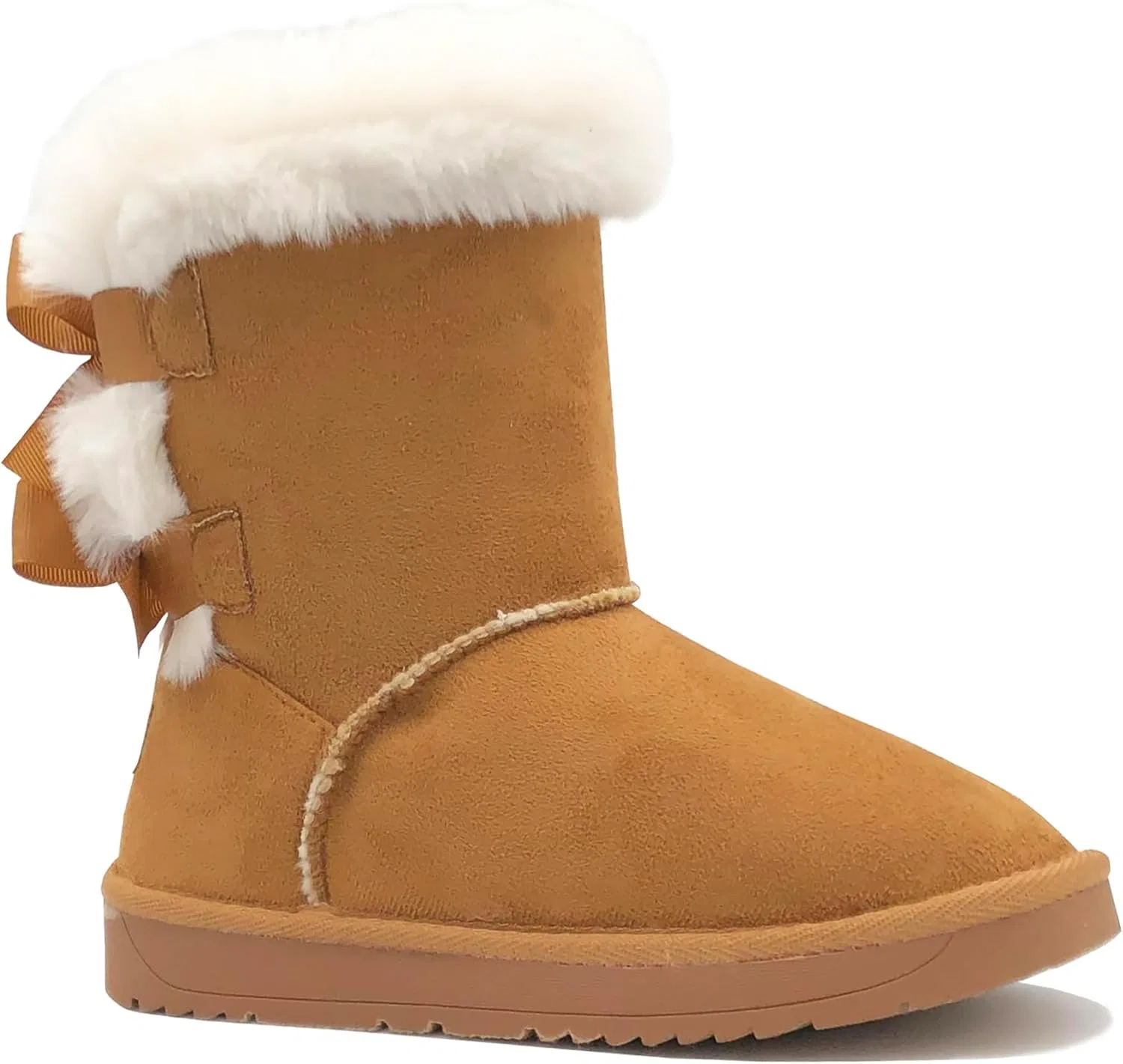 Детские зимние ботинки с искусственным мехом REDVOLUTION New Kids Classic Snow Boots Faux Fur Midcalf Outdoor Boots, Camel