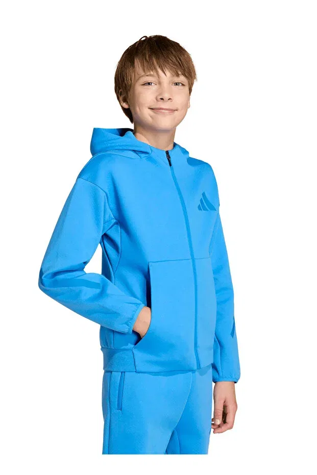 Детская толстовка с капюшоном и принтом Adidas, Blue
