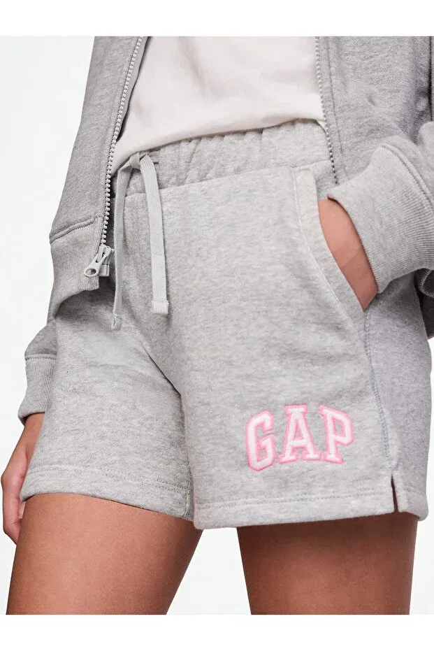 Детские шорты для девочек с принтом Basics Gap, Gray — фото 2