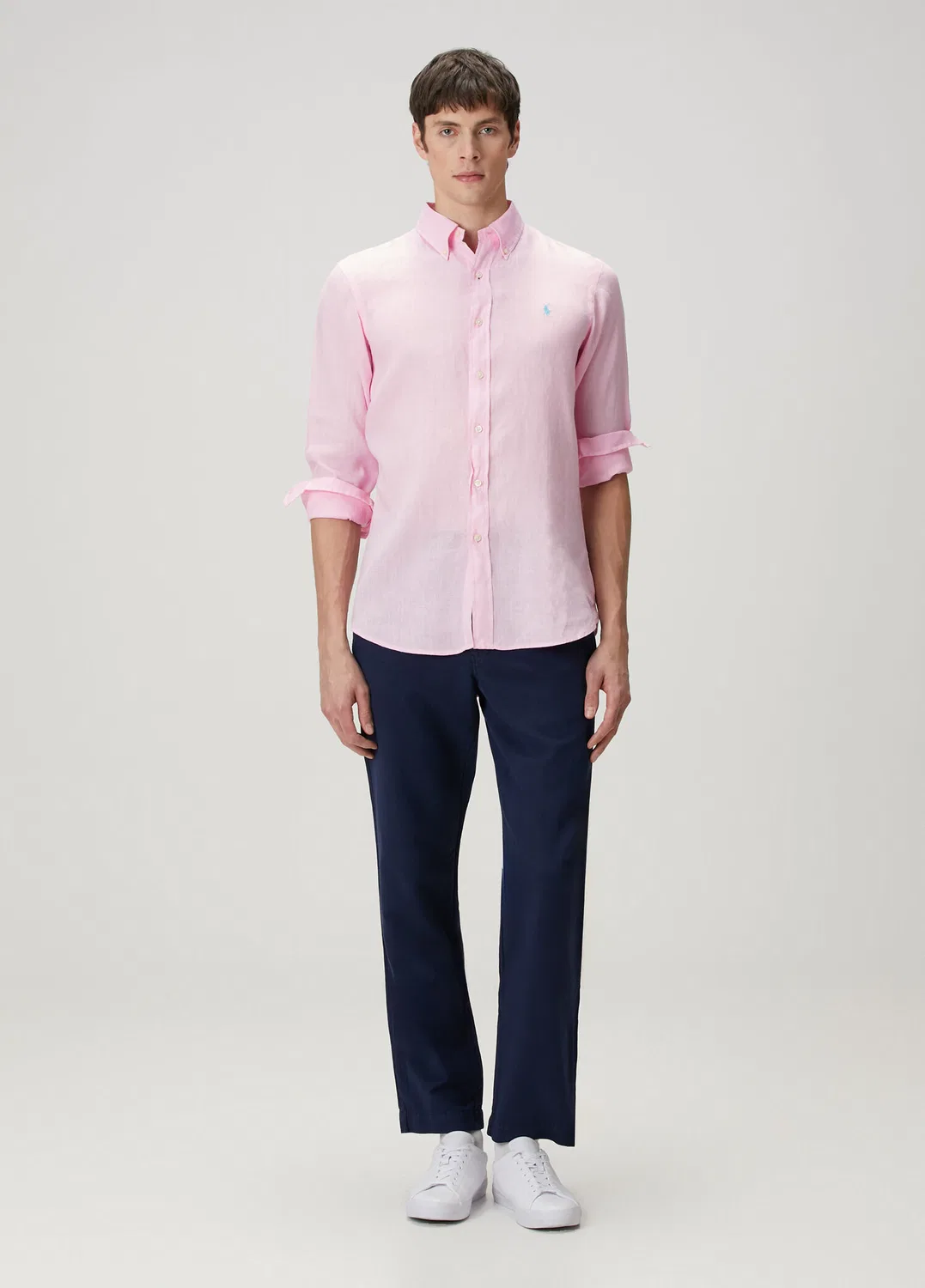 Рубашка льняная Polo Ralph Lauren, light pink — фото 2