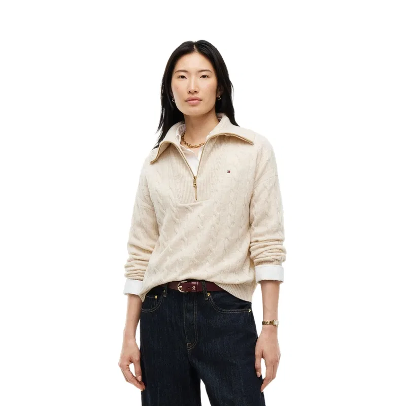 Женский свитер с отложным воротником Tommy Hilfiger, Beige ADK