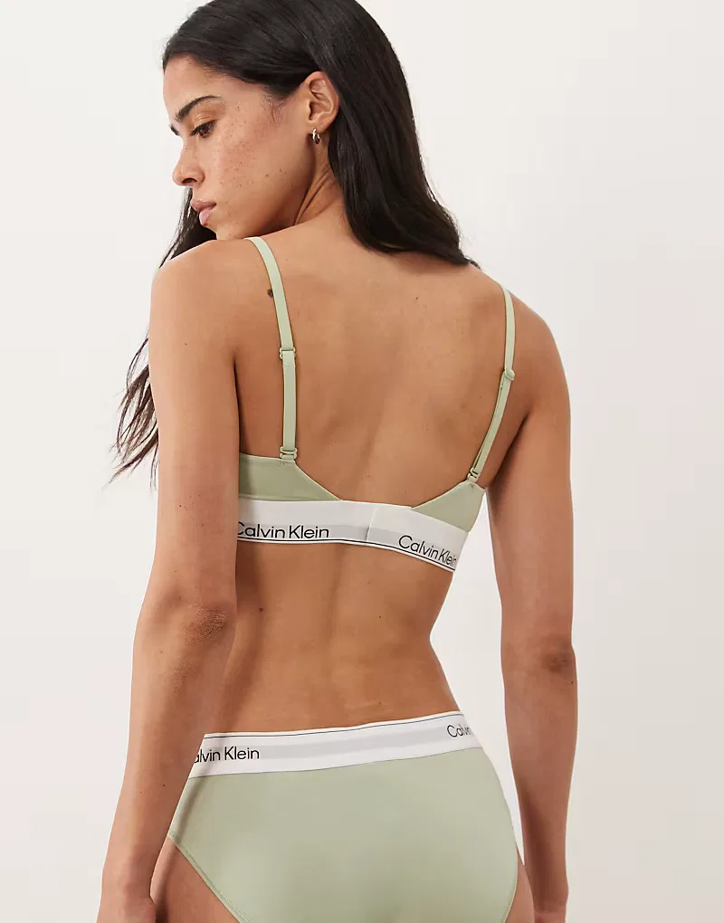 Бюстгальтер-треугольник Calvin Klein Icon Cotton Modal с легкой подкладкой, бледно-мятного — фото 3