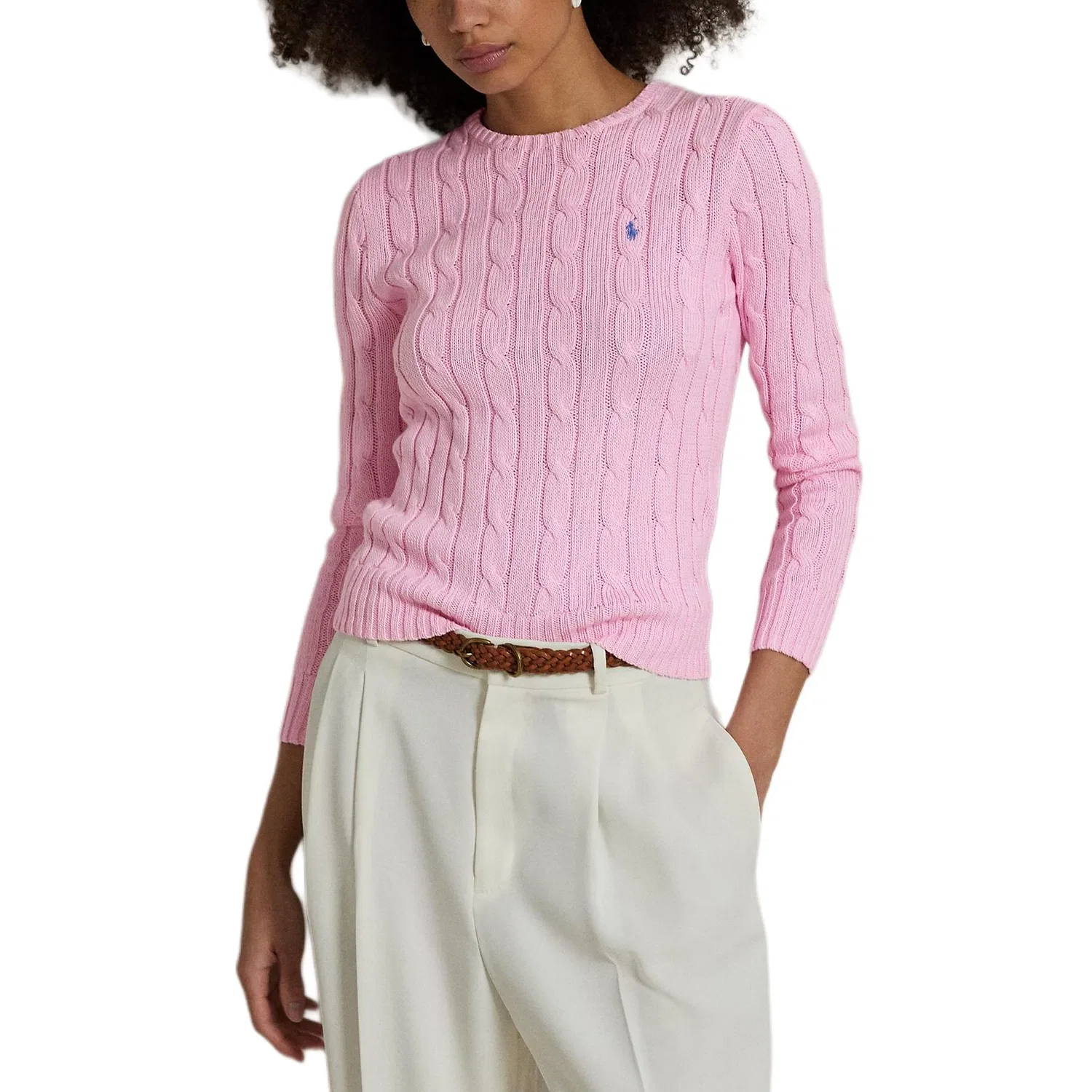 Женский трикотажный джемпер облегающего кроя Caramel Pink Polo Ralph Lauren, Caramel Pink — фото 4