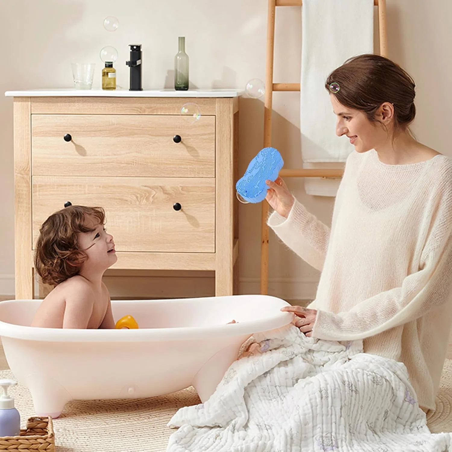 Спонж для душа Body Scrubber, Generisch, 12.8x6.5x2.8 см, Blue — фото 2